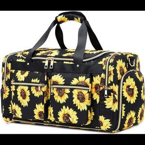 Sunflower Weekender Overnight Duffel Bag Shoe Pocket for Women Tote On Bag